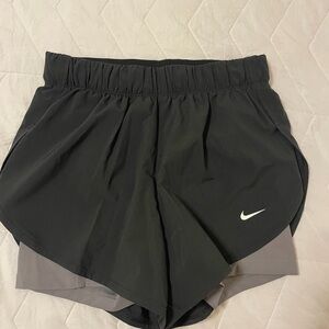 Nike Women's Black and Gray Athletic Shorts